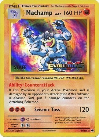 Evolutions Holo Machamp #59 Staff Release Promo